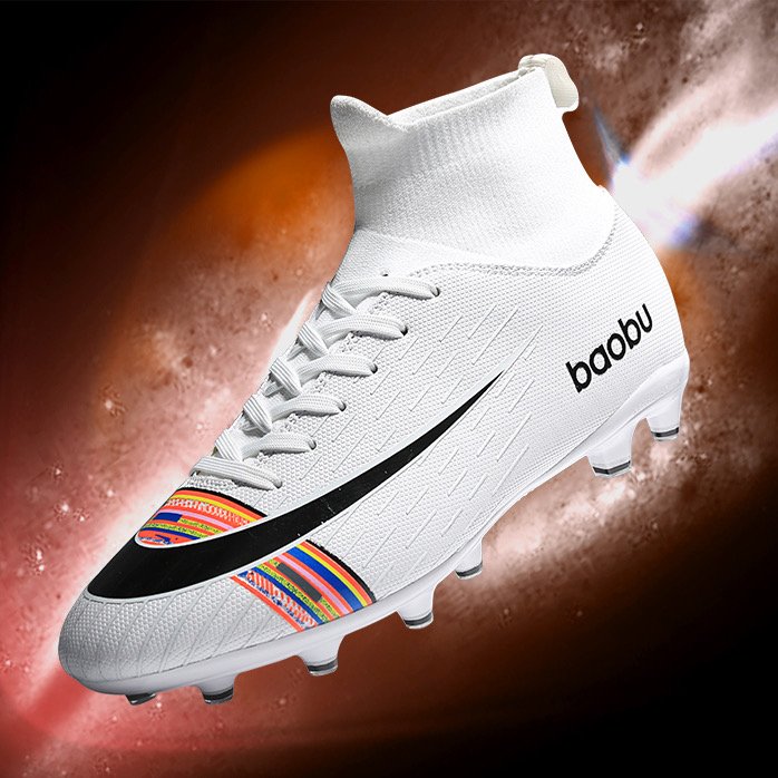 Fly Knitting Training shoe Manufacture Slip On Football Ankle Mid Cut Football Ball shoes Customer Brand soccer Boots Supplier