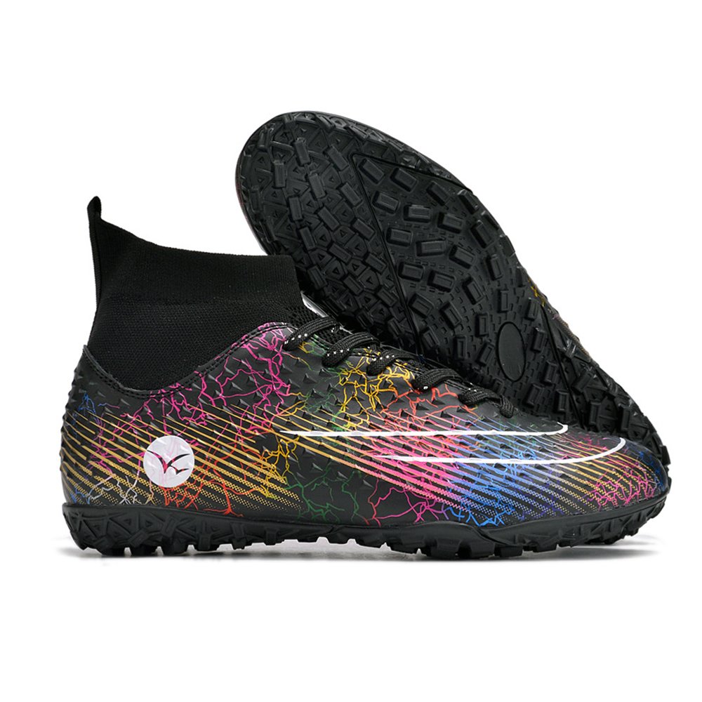 33-46# Unisex Large Size Autumn High Top Adult Training Game Sneakers Indoor Outdoor Lawn Youth Student Sport Soccer Shoes TF/AG