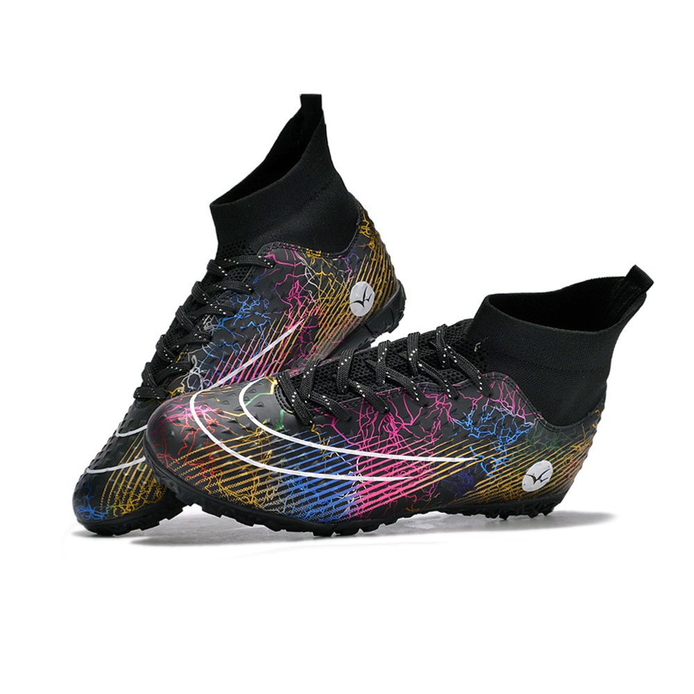 33-46# Unisex Large Size Autumn High Top Adult Training Game Sneakers Indoor Outdoor Lawn Youth Student Sport Soccer Shoes TF/AG