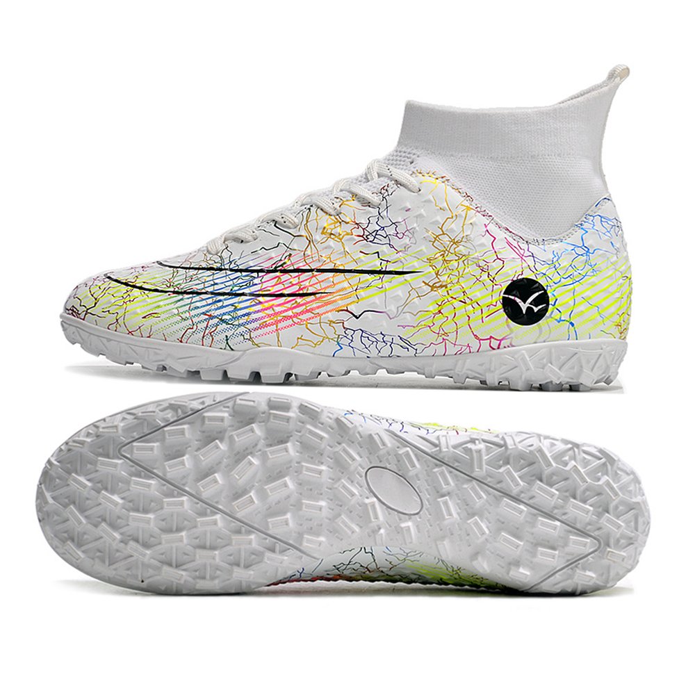 33-46# Unisex Large Size Autumn High Top Adult Training Game Sneakers Indoor Outdoor Lawn Youth Student Sport Soccer Shoes TF/AG