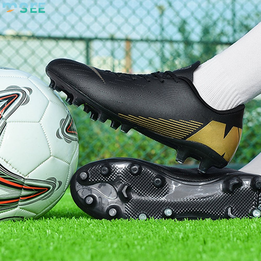 SeeMore Selection Professional Turf Field Breathable Athletic Football Shoes Boots Soccer Cleats