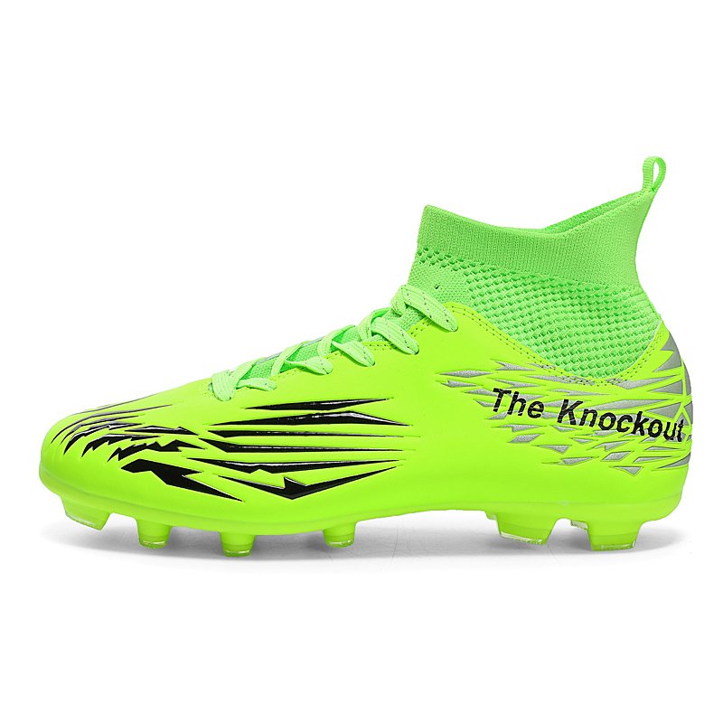 2024 New high ankle sports turf futsal indoor soccer shoes cheap rubber sole football boots for men