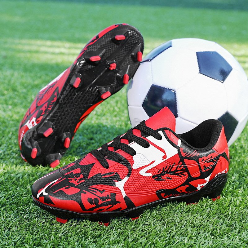 New Hot Low-Top Youth Leather Surface Long Nail Professional Training Soccer Shoes