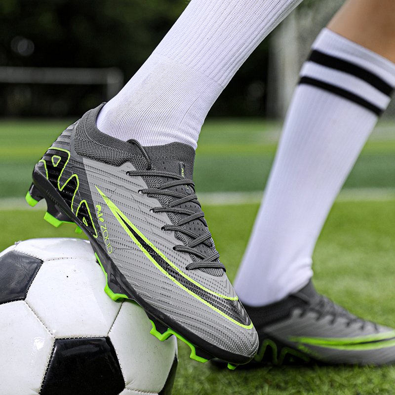 Customized High-Top Men's Football Boots Anti-Skid Turf FG Soccer Shoes Breathable Synthetic Upper Material Summer Winter Use