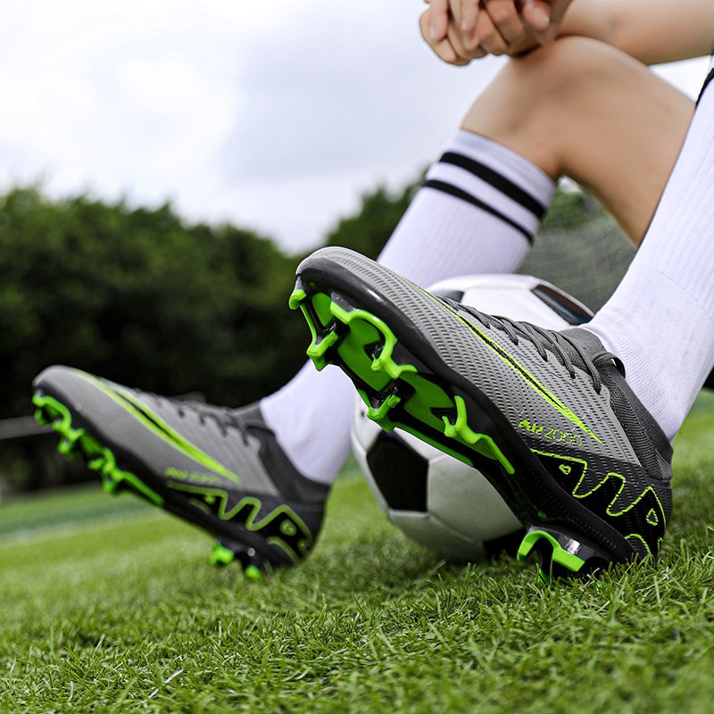 Customized High-Top Men's Football Boots Anti-Skid Turf FG Soccer Shoes Breathable Synthetic Upper Material Summer Winter Use