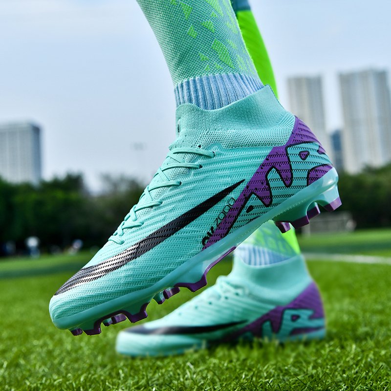 New Comfortable Outdoor Fashion Hot selling High top FG Anti slip Women's Men's Football Soccer Shoes
