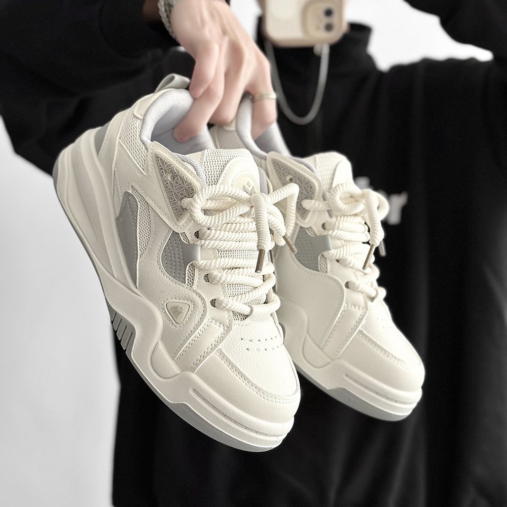 2024 autumn new men's fashion casual sports shoes soft sole increase sports skateboard shoes lace-up walking shoes