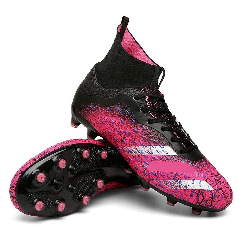 2023 NEW Men Soccer Shoes Adult Kids High Ankle Football Boots Cleats Grass Training Sport Footwear Men Sneakers