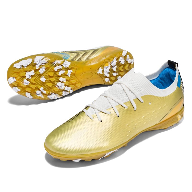 Customize Gold Soccer Shoes Messi High Quality Boot Women Turf Artificial Grass Football Custom Design Soccer Shoes Men
