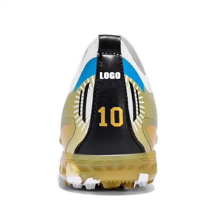 Customize Gold Soccer Shoes Messi High Quality Boot Women Turf Artificial Grass Football Custom Design Soccer Shoes Men