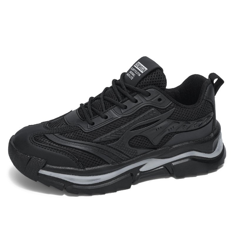 2024 Autumn Men's New Fashion Casual Sports Shoes Height Increasing Lace-Up Walking Shoes with Soft Sole and Mesh Lining