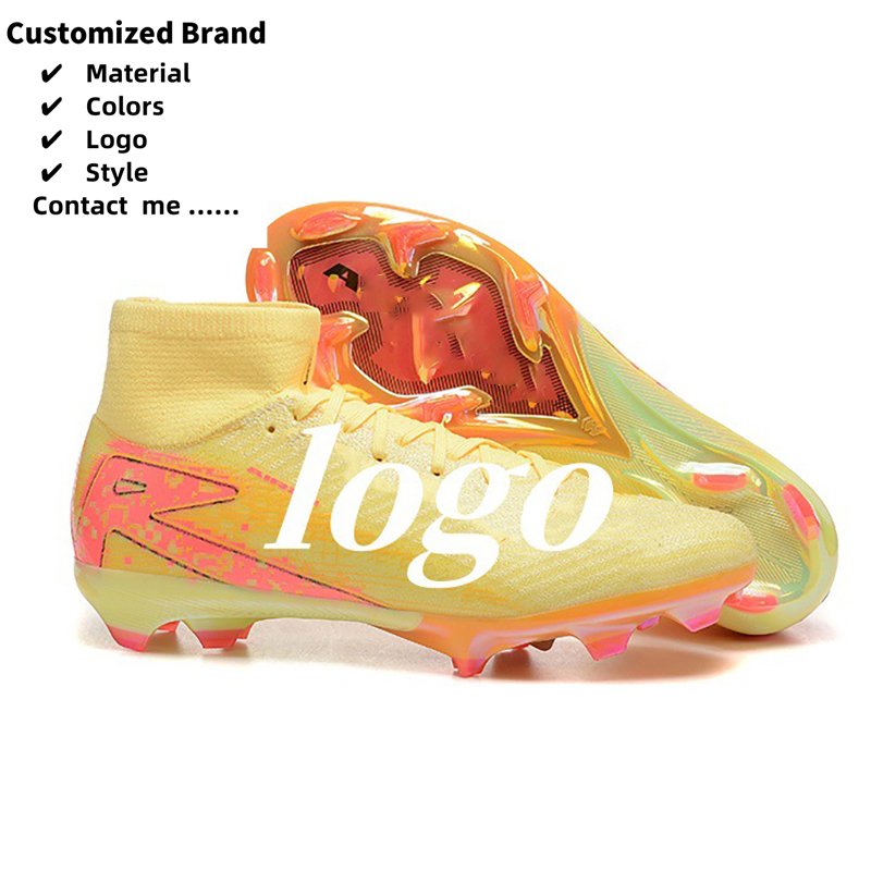 Full Custom Sports Sneakers Indoor Turf Youth Boys Men American Alta Calidad Soccer Shoes Football Cleats Boots Futsal Shoes