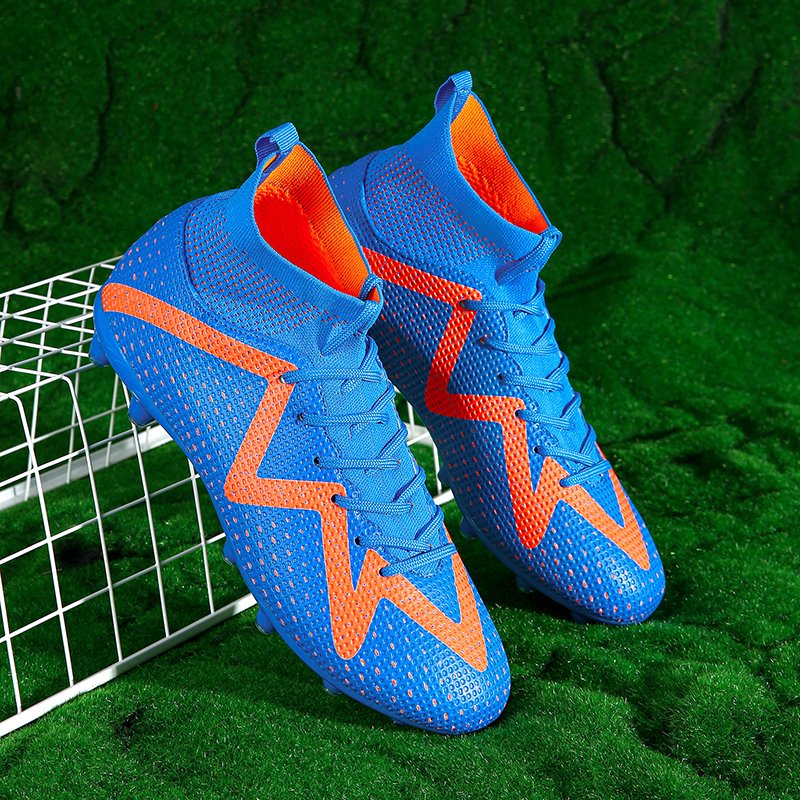 Custom OEM Training Low Ankle Spike Leather High Quality kids turf indoor football cleats soccer shoes boots