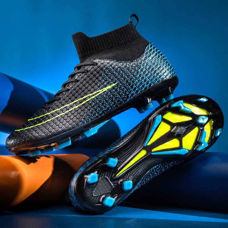 Professional Unisex Outdoor Training Soccer Boots Cleats Shoes Cr7 High Ankle Impact Resistant Football Boots For Men