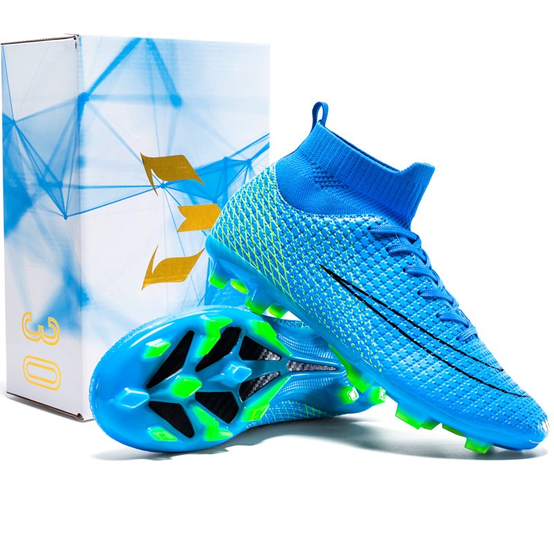 Professional Unisex Outdoor Training Soccer Boots Cleats Shoes Cr7 High Ankle Impact Resistant Football Boots For Men
