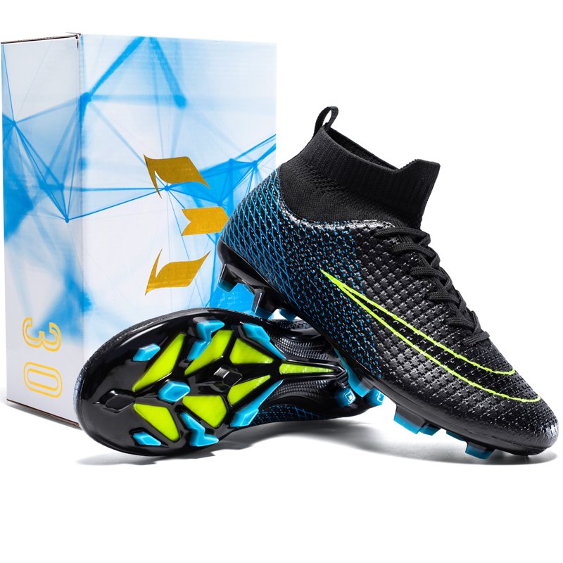 Professional Unisex Outdoor Training Soccer Boots Cleats Shoes Cr7 High Ankle Impact Resistant Football Boots For Men