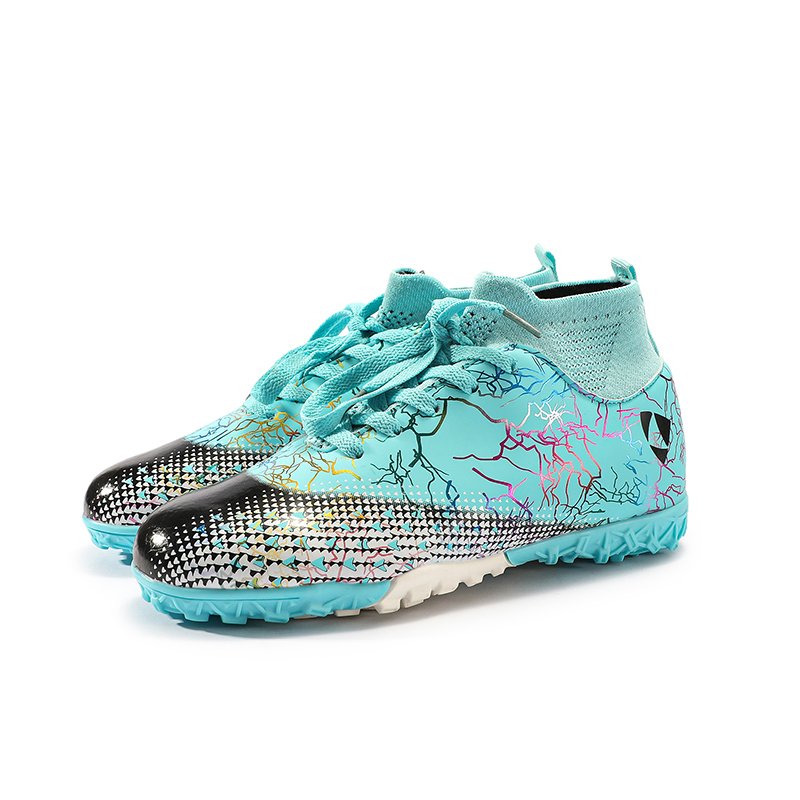 Children's soccer boots with broken spikes teen lace-up short spikes anti-slip training shoes