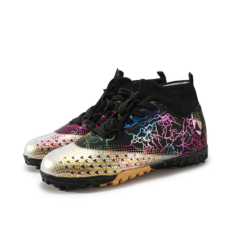Children's soccer boots with broken spikes teen lace-up short spikes anti-slip training shoes