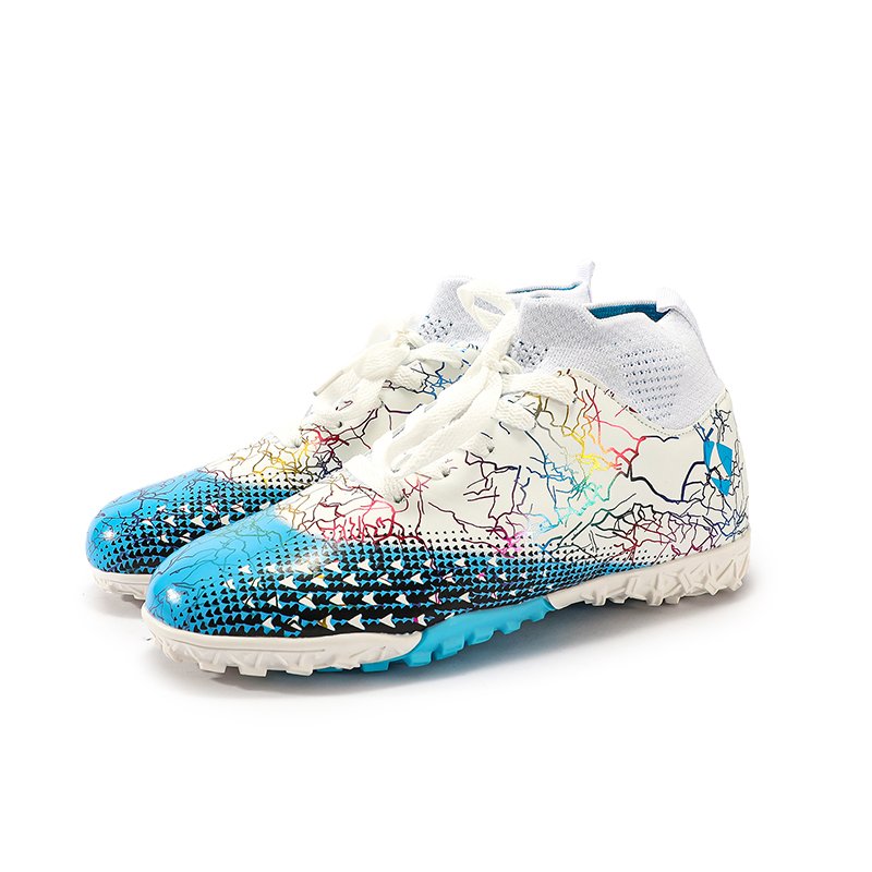 Children's soccer boots with broken spikes teen lace-up short spikes anti-slip training shoes