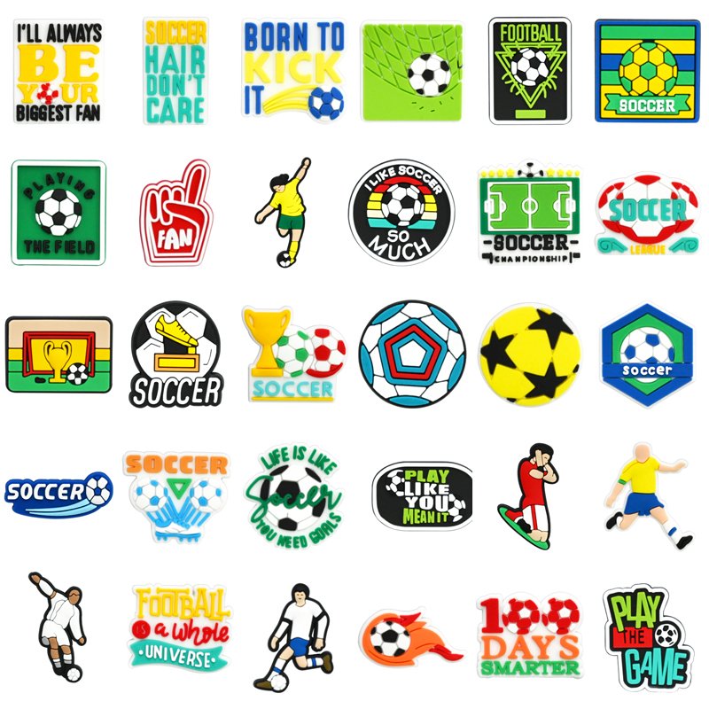 New Arrive Sport Soccer Teams Soft PVC Women Player Shoe Decoration Buckle Sports Soccer Shoe Charms For Wholesale