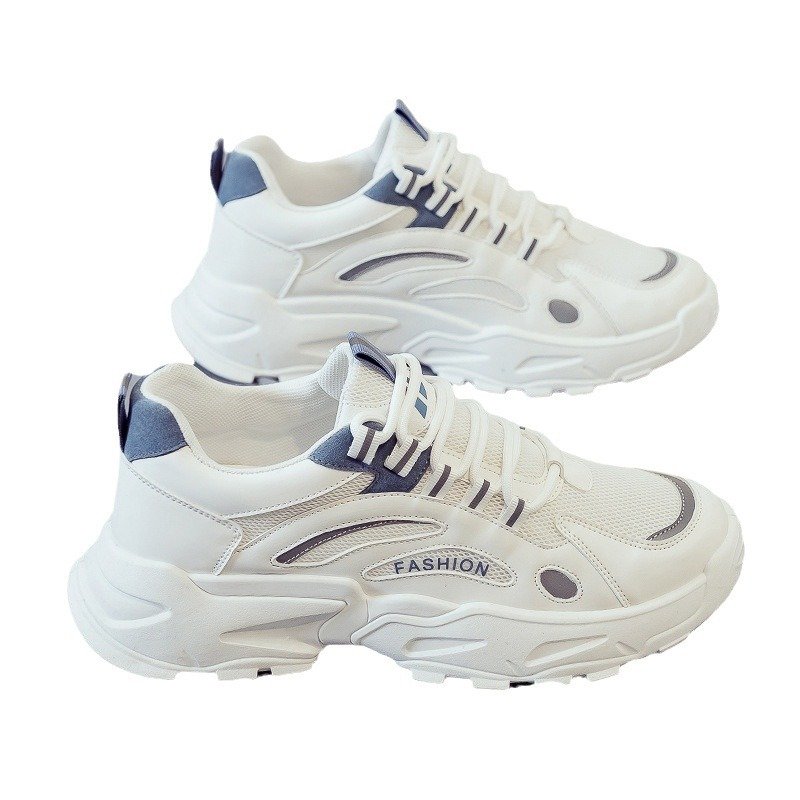 2024 autumn new men's fashion casual sports shoes soft sole increase air cushion skateboard shoes lace-up walking shoes