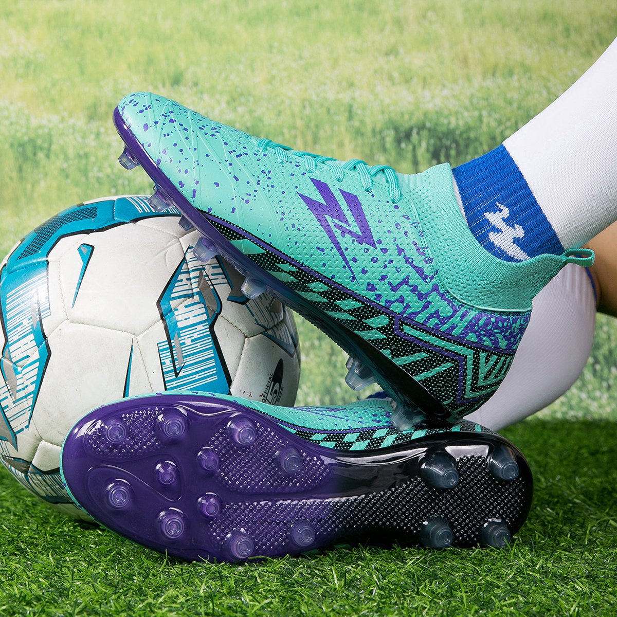 Hot selling Non-slip breathable soccer shoes Outdoor sport Football boots Unisex wear-resistant zapatos futbol With Multi-color