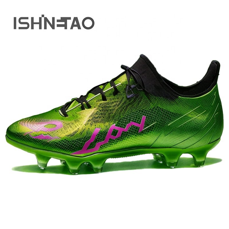 2024 Men's Soccer Shoes High-Tops Lace-Up with Non-Slip Spikes for Outdoor AG/FG Baseball Lacrosse Rugby Combat Boot