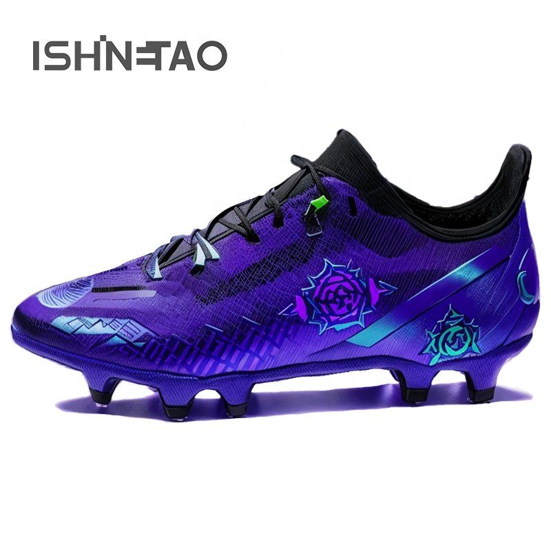 2024 Men's Soccer Shoes High-Tops Lace-Up with Non-Slip Spikes for Outdoor AG/FG Baseball Lacrosse Rugby Combat Boot