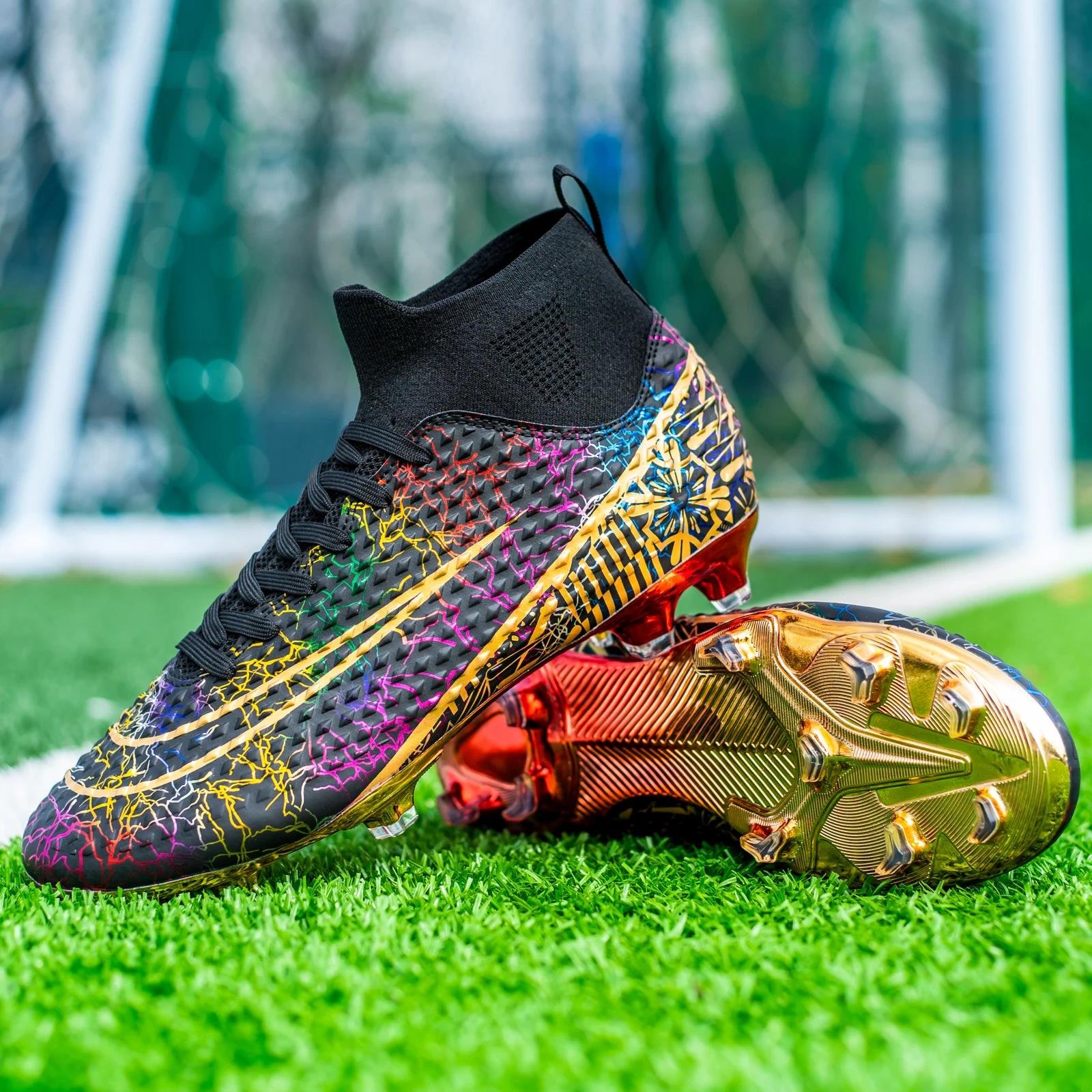 Men's High Quality Football Boots Professional AG/FG Soccer Shoes Kids Anti-Skip Training Soccer Cleats High Top Cleats 2024 New