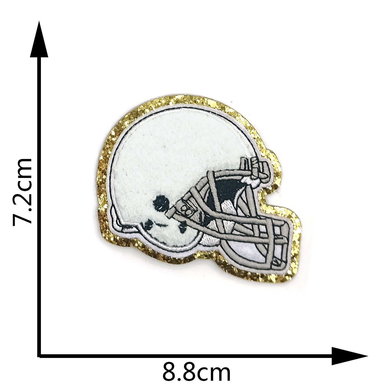Football helmet chenille glitter self-adhesive iron-on american soccer patch helmet patch