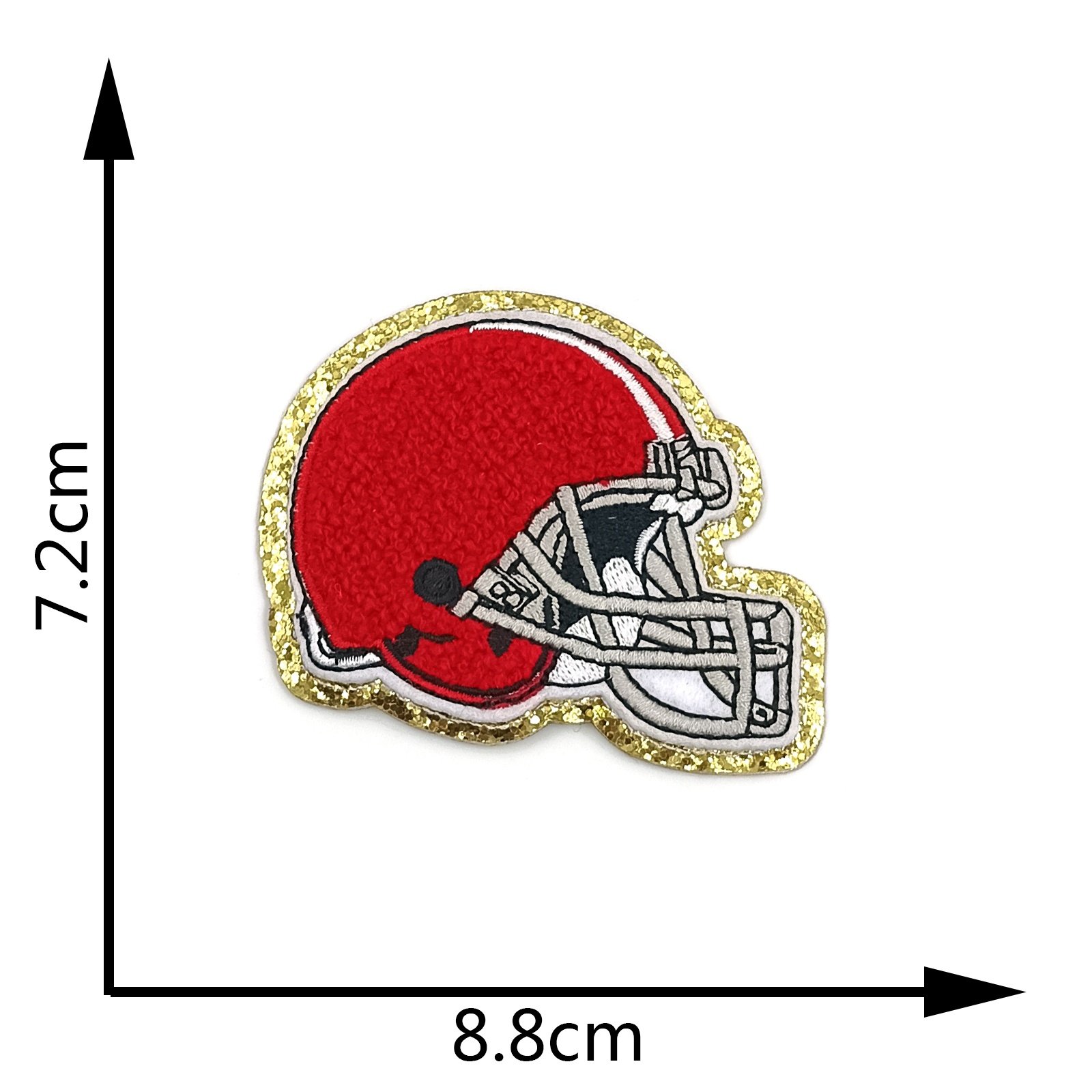 Football helmet chenille glitter self-adhesive iron-on american soccer patch helmet patch