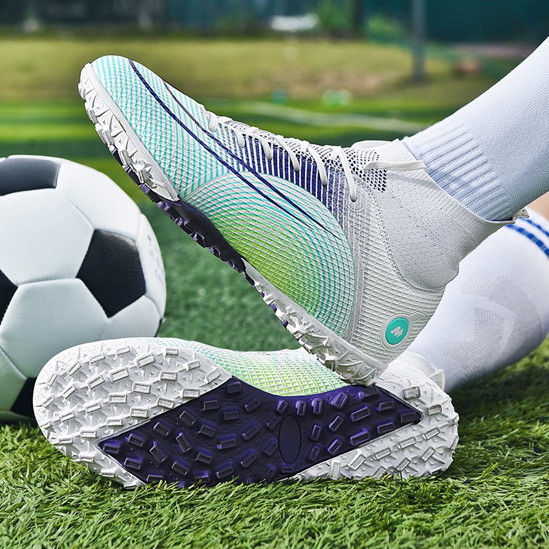 Factory Supply High-top Men's Football Shoes Youth Training Student Foot Boots Sports Soccer Shoes