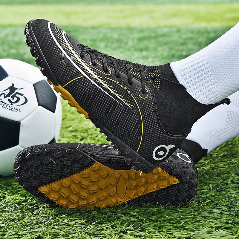 Factory Supply High-top Men's Football Shoes Youth Training Student Foot Boots Sports Soccer Shoes