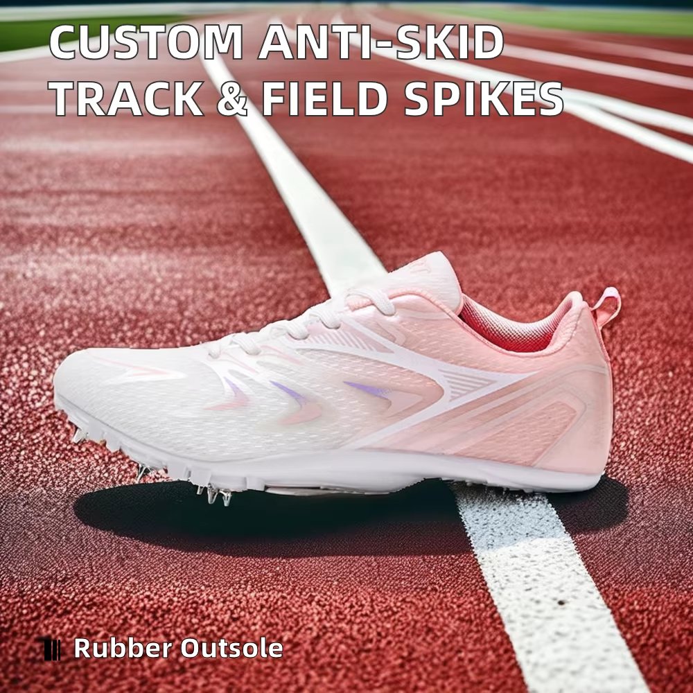 Factory Wholesale Custom Competition Training PVC Racing Running Flexible Track Field Spikes Cleats Anti-Skid Spring Summer