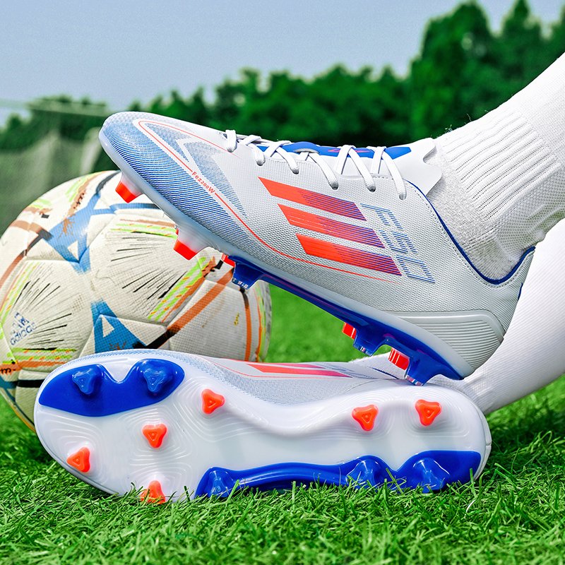 SeeMore Soccer Shoes Cleats High-Top Breathable Athletic Sneaker AG/FG Professional Training Turf Football Boots