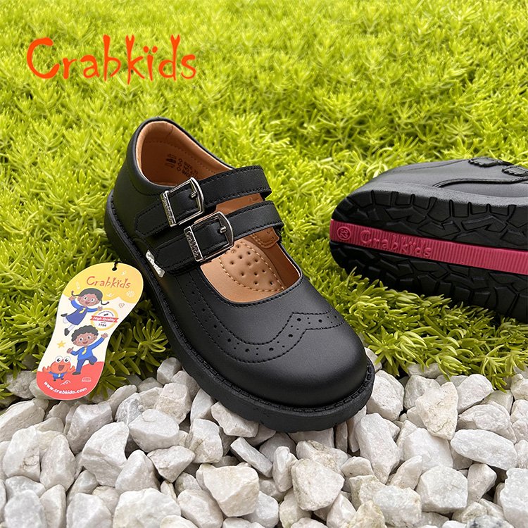 Crabkids New Style Quality Toddler Uniform Dress Shoes Genuine Leather Kids Kids School Shoes
