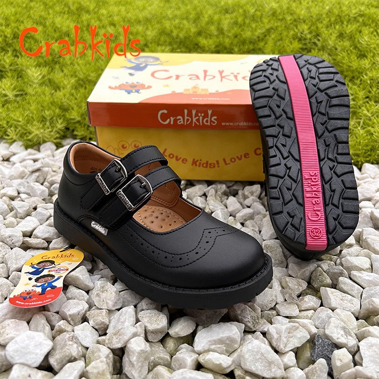 Crabkids New Style Quality Toddler Uniform Dress Shoes Genuine Leather Kids Kids School Shoes