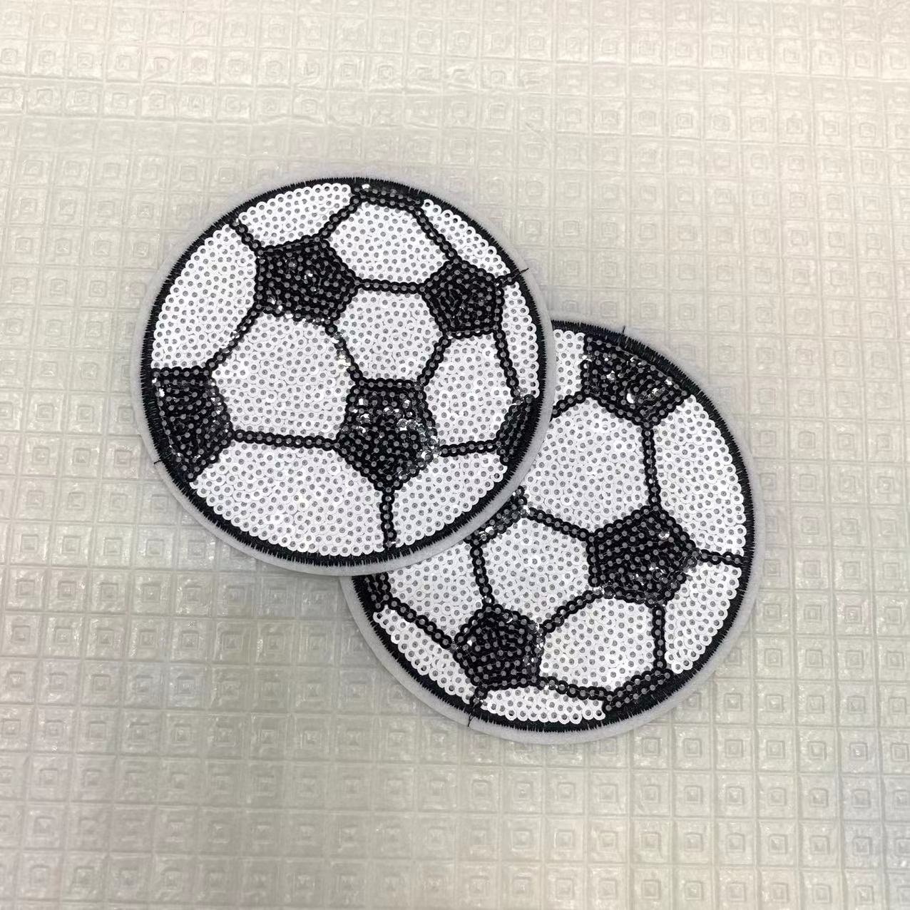 Iron on sequin bling soccer baseball softball patch Trucker hat sweatshirt sequin patch