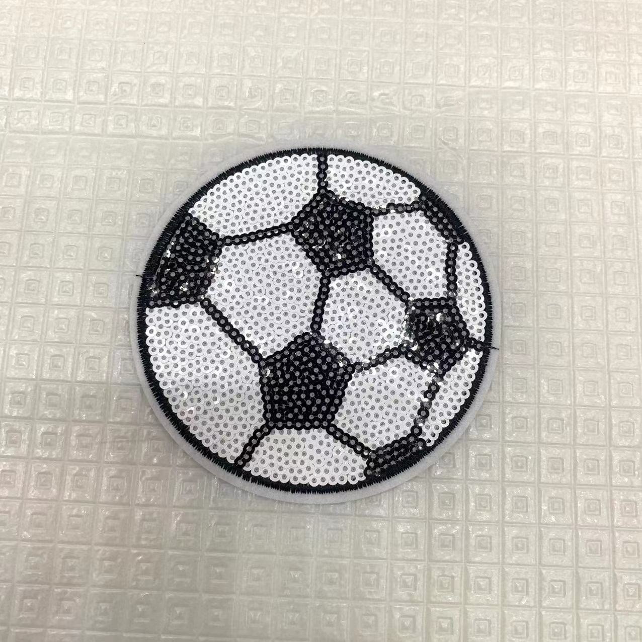 Iron on sequin bling soccer baseball softball patch Trucker hat sweatshirt sequin patch