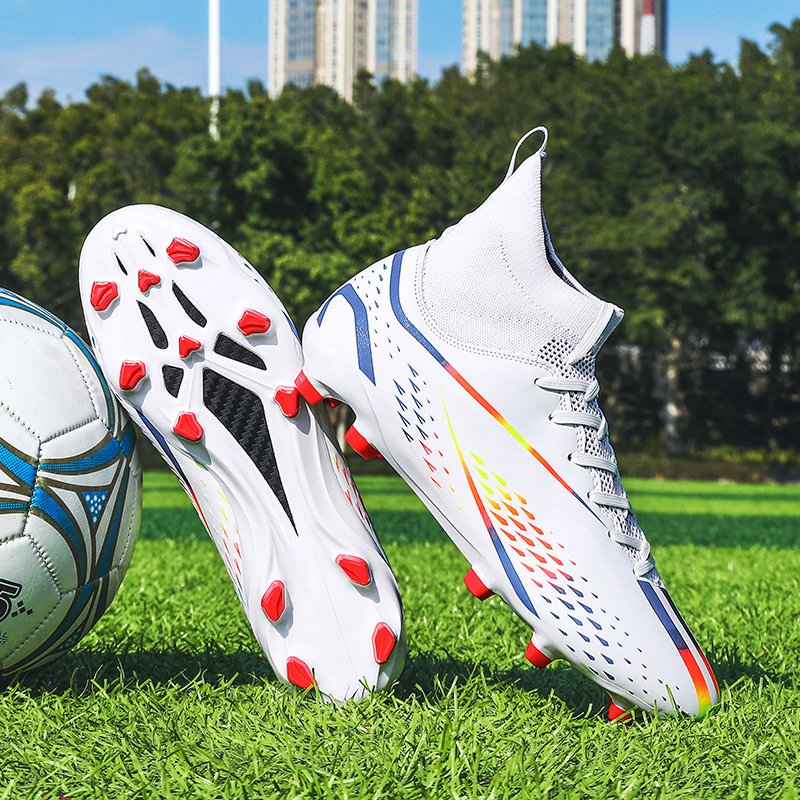 Factory AG Long Spike Artificial Grass Outdoor Men's Training Soccer Boots Shoes Shin Gurds Size Pakistan White Football Boots