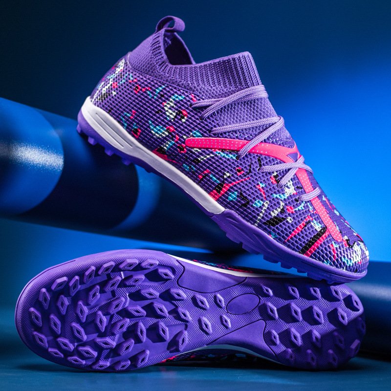 2024 new designer printing indoor TF broken nail football shoes flying woven FG long nail training soccer shoes for men women
