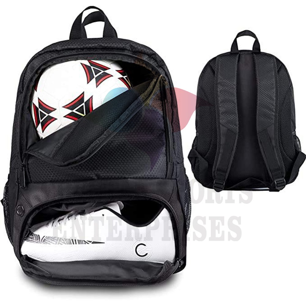 Latest Design Unisex Soccer Sport Backpack Waterproof Ball Compartment Zipper Closure Anti-Theft Soft Mesh Polyester Outdoor