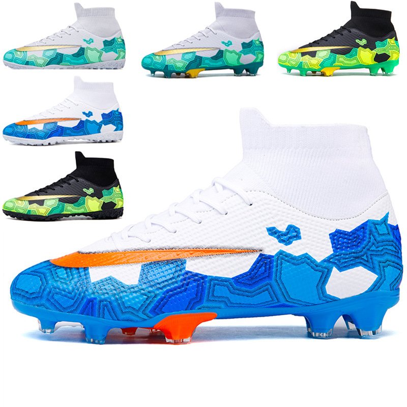 Outdoor High Top Soccer Shoes Professional Teenager Athletics Sneakers Men's Turf Trainers Football Boots