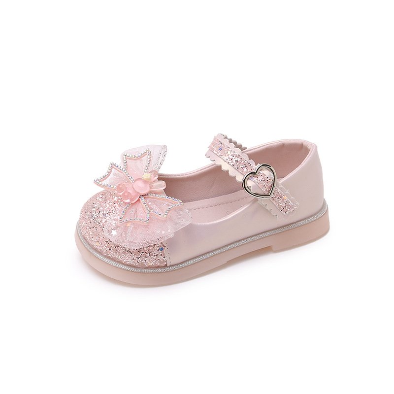 Children's Shoes, Girls' Princess Shoes, 2024 Spring and Autumn New Fashion Soft Sole Girls' Little Leather Shoes, Students
