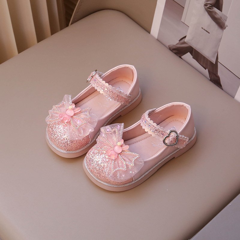Children's Shoes, Girls' Princess Shoes, 2024 Spring and Autumn New Fashion Soft Sole Girls' Little Leather Shoes, Students