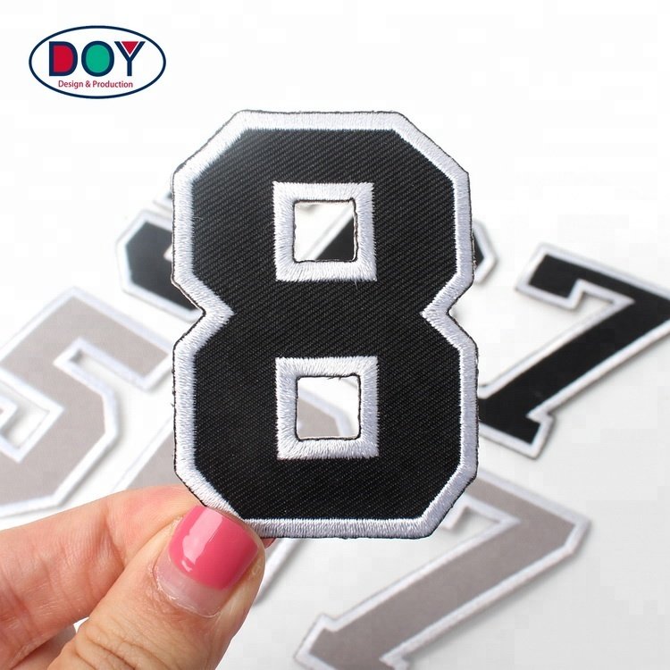 Custom Fabric Sports Accessories Football Club Embroidered Numbers Patches Labels for Soccer Jerseys