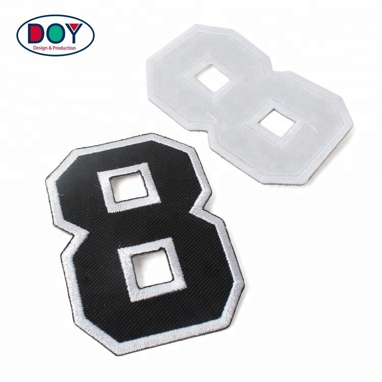 Custom Fabric Sports Accessories Football Club Embroidered Numbers Patches Labels for Soccer Jerseys