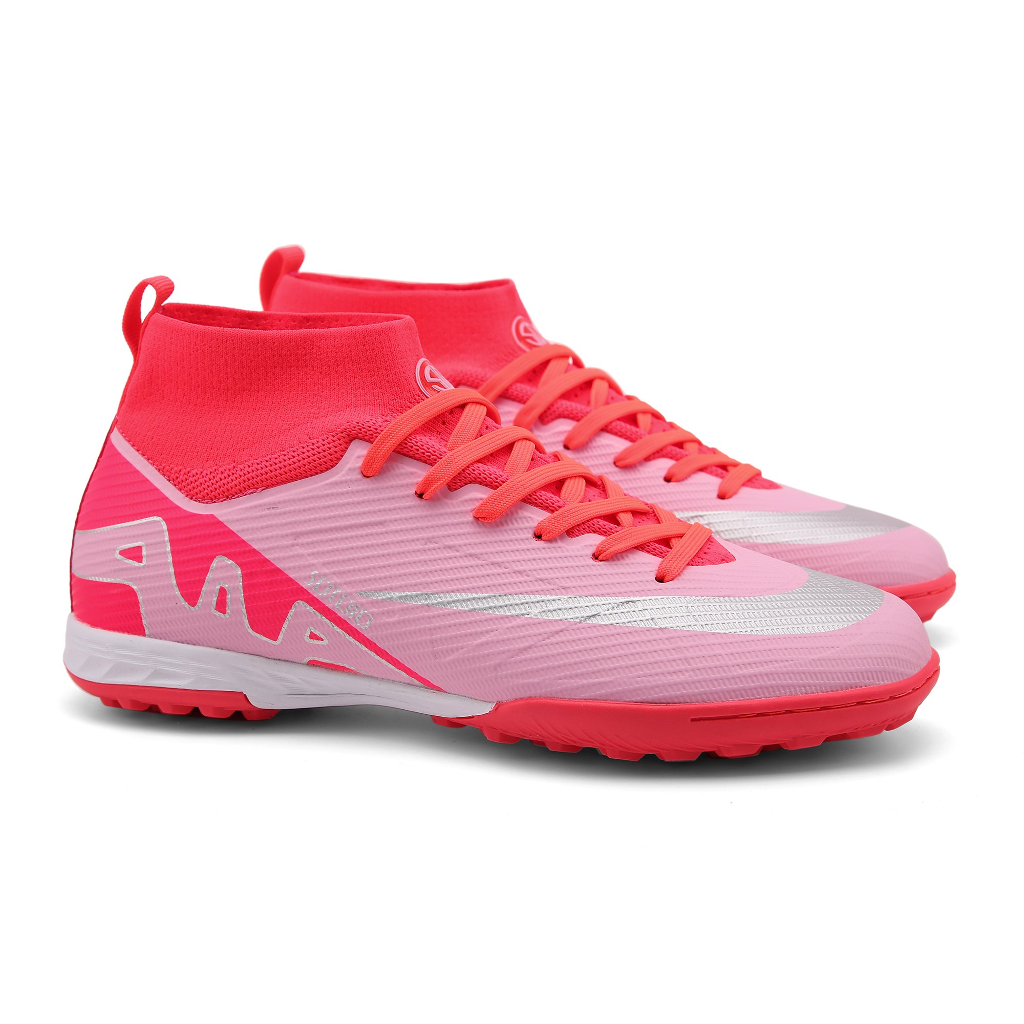 Manufacture Black Oem Futsal Indoor High-Top Highly Embossed Professional Football Shoes Soccer for Men