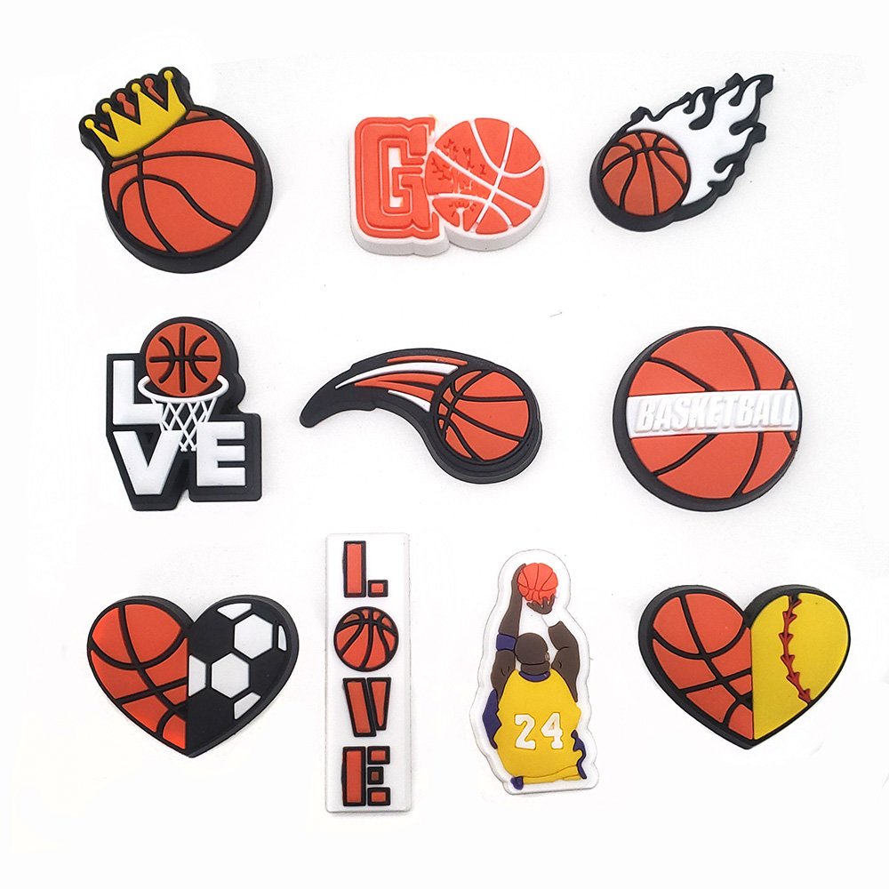 95PCS Cartoon Shoes Charm Accessories Ball Sports Basketball Soccer Baseball Hockey Trend Shoes Girls Boys Favorite Party Gifts