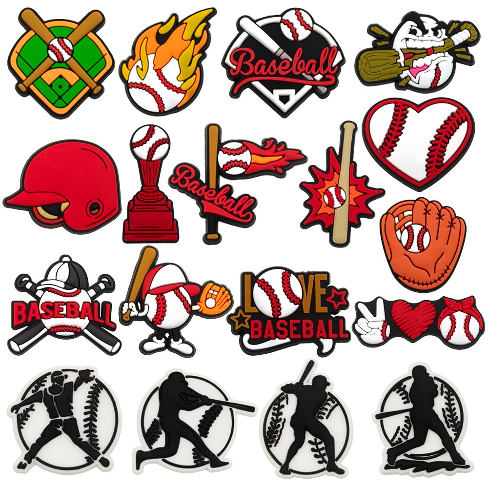 95PCS Cartoon Shoes Charm Accessories Ball Sports Basketball Soccer Baseball Hockey Trend Shoes Girls Boys Favorite Party Gifts